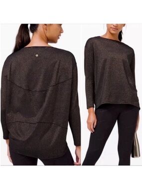 Lululemon Back In Action Long Sleeve Sparkle Shirt Limited Edition Size 4 Sporty